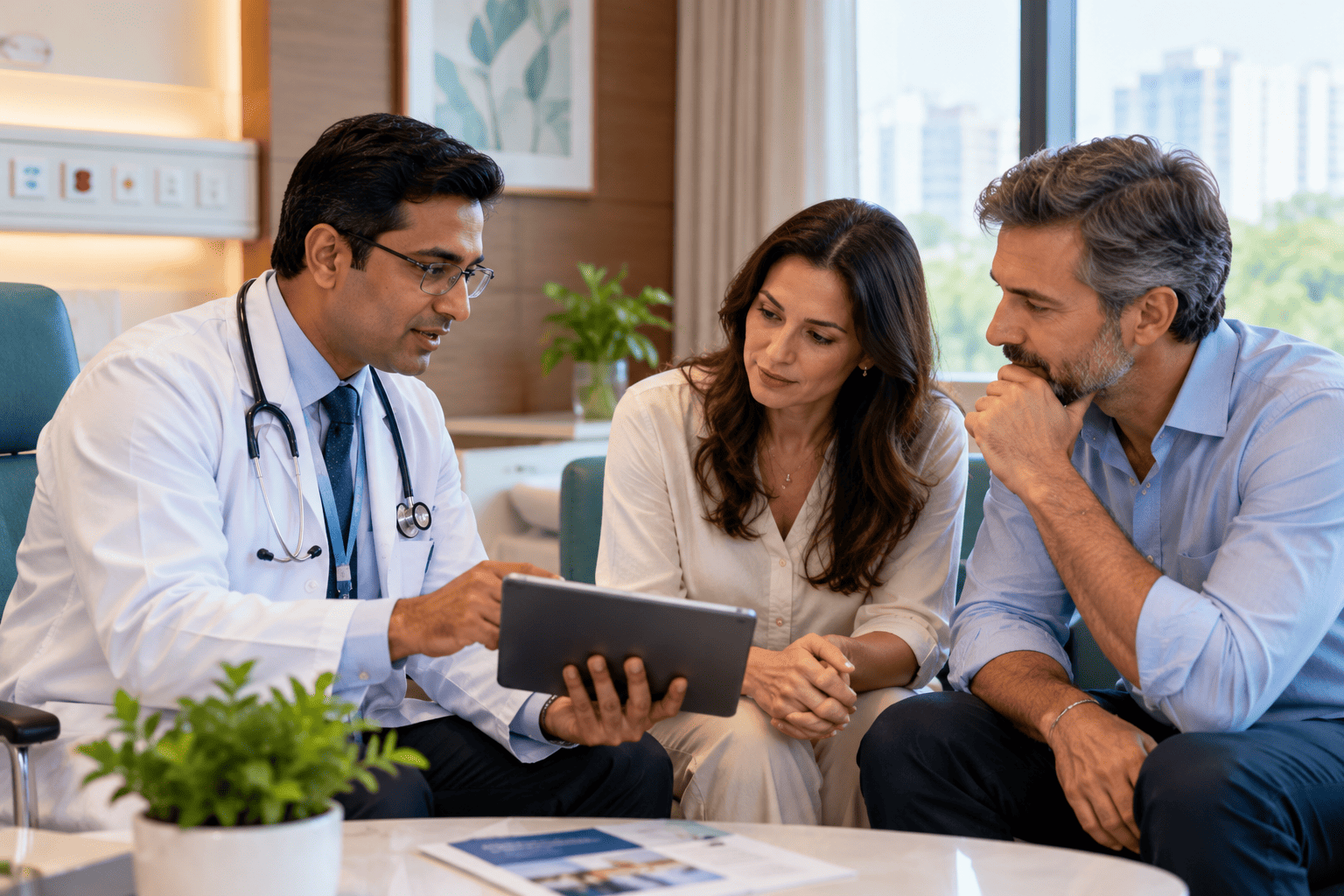 Healthcare consultation in a hospital setting